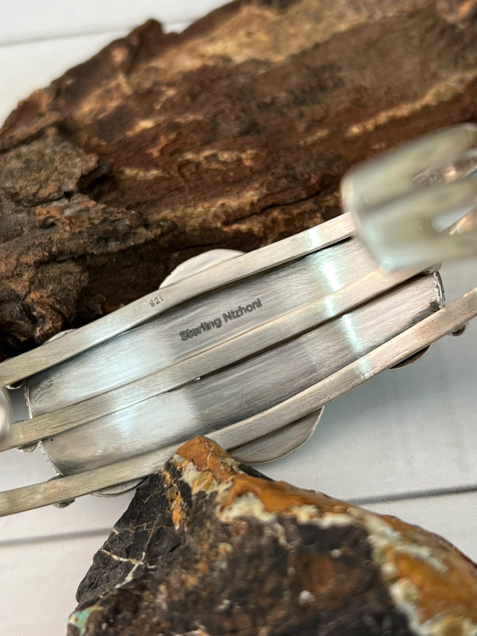 Handmade Sterling Silver Sierra Nevada Cuff Bracelet Signed Nizhoni