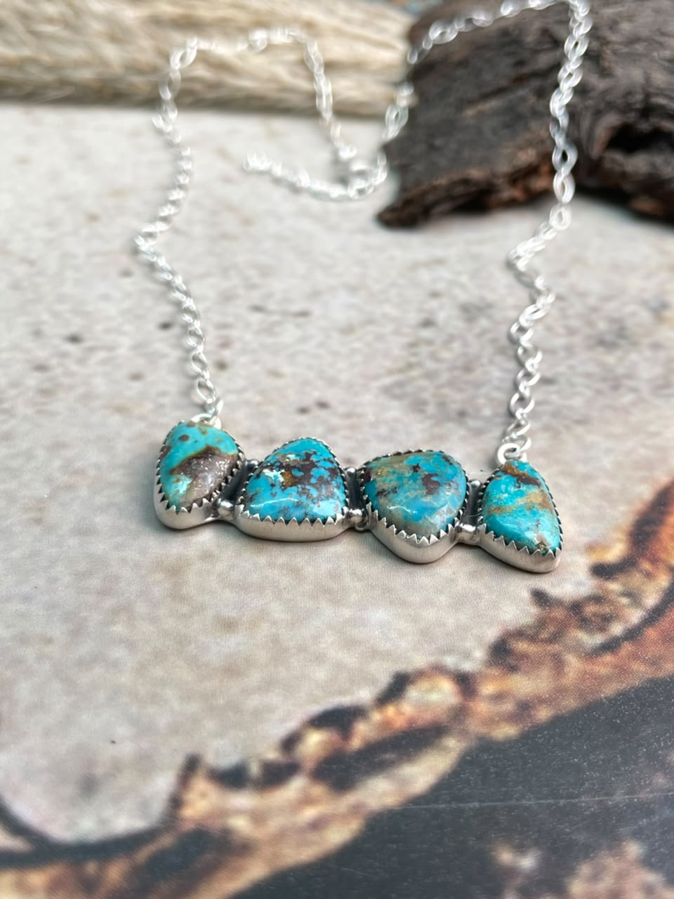 Handmade Sterling Silver Sierra Nevada Necklace Signed Nizhoni