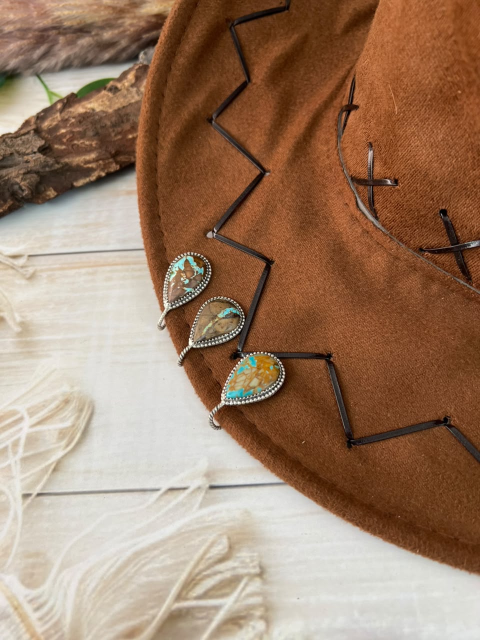 Handmade Sterling Silver Royston Ribbon Turquoise Collection: Hat Pin Signed Nizhoni