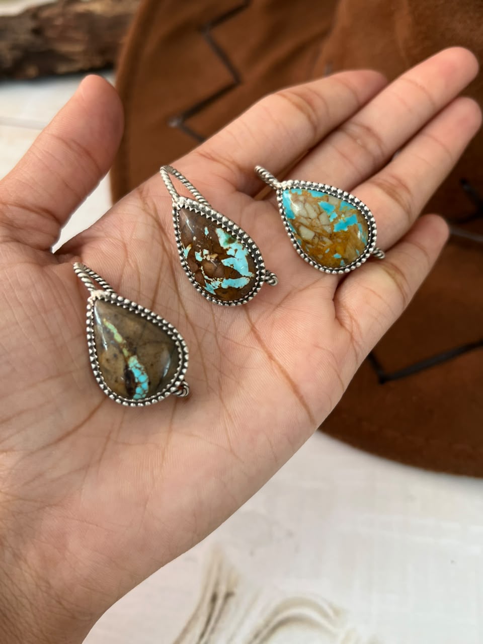 Handmade Sterling Silver Royston Ribbon Turquoise Collection: Hat Pin Signed Nizhoni