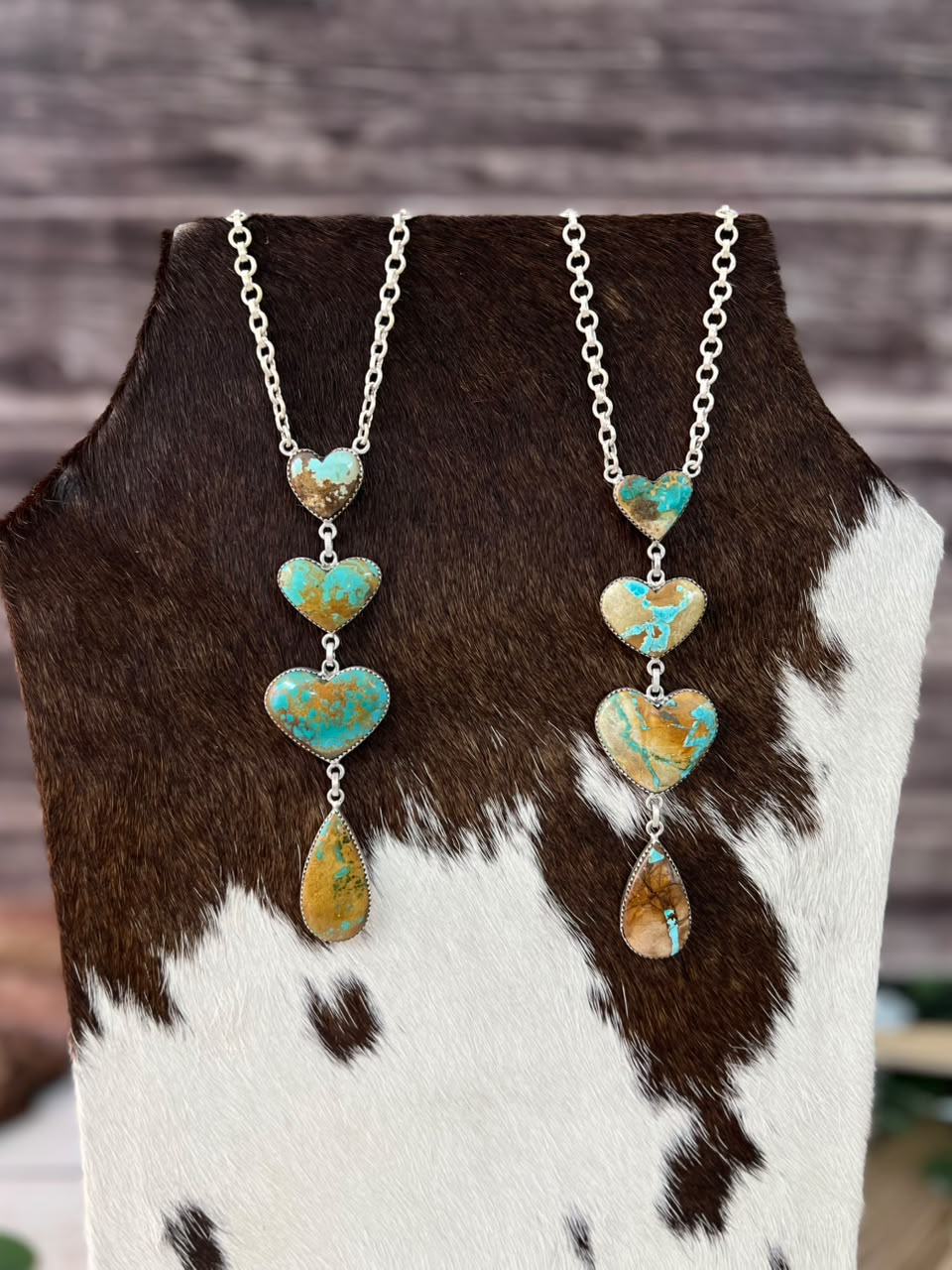 Handmade Sterling Silver Royston Ribbon Turquoise Collection: Drop Necklace Signed Nizhoni