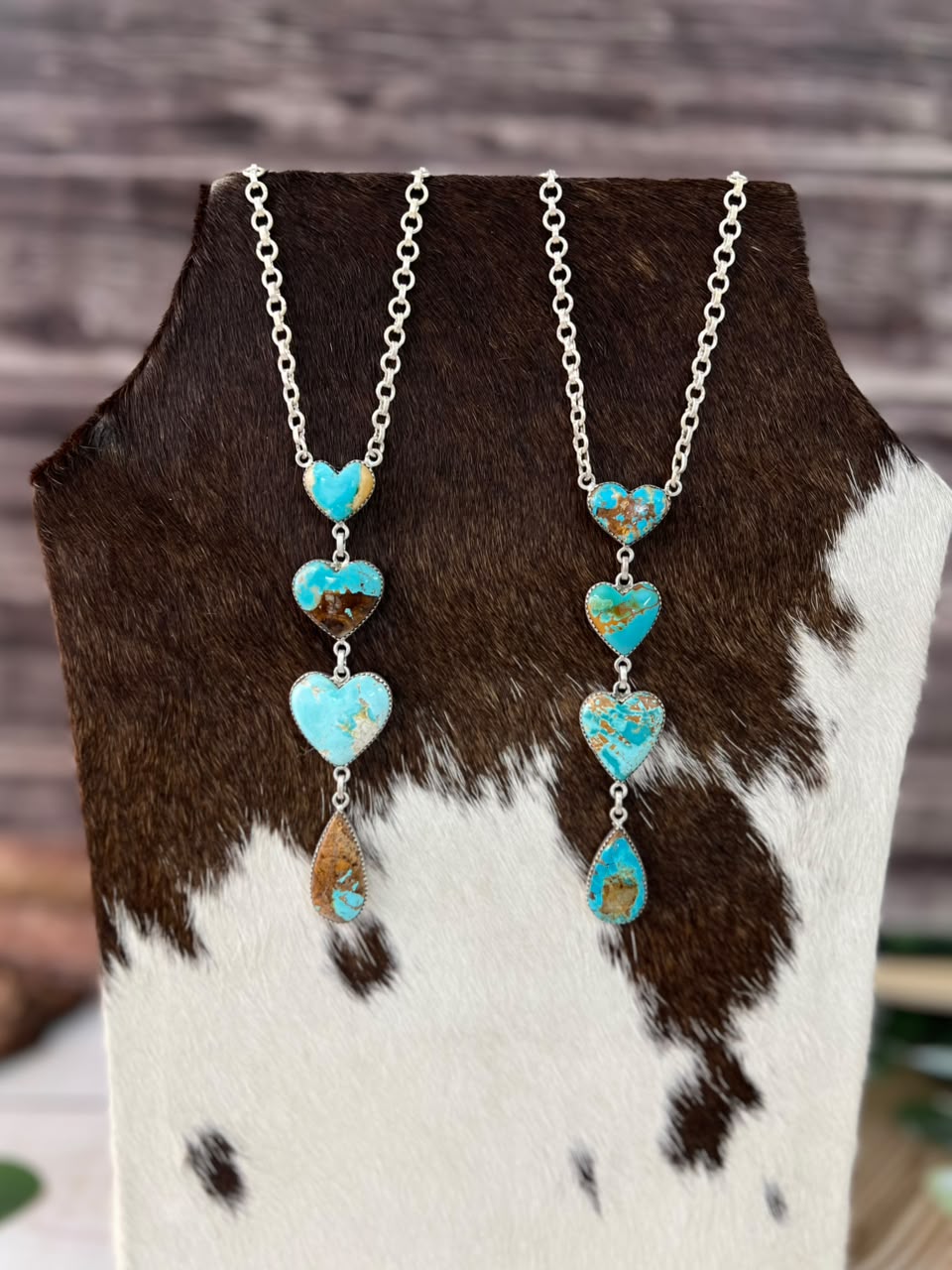 Handmade Sterling Silver Royston Ribbon Turquoise Collection: Drop Necklace Signed Nizhoni