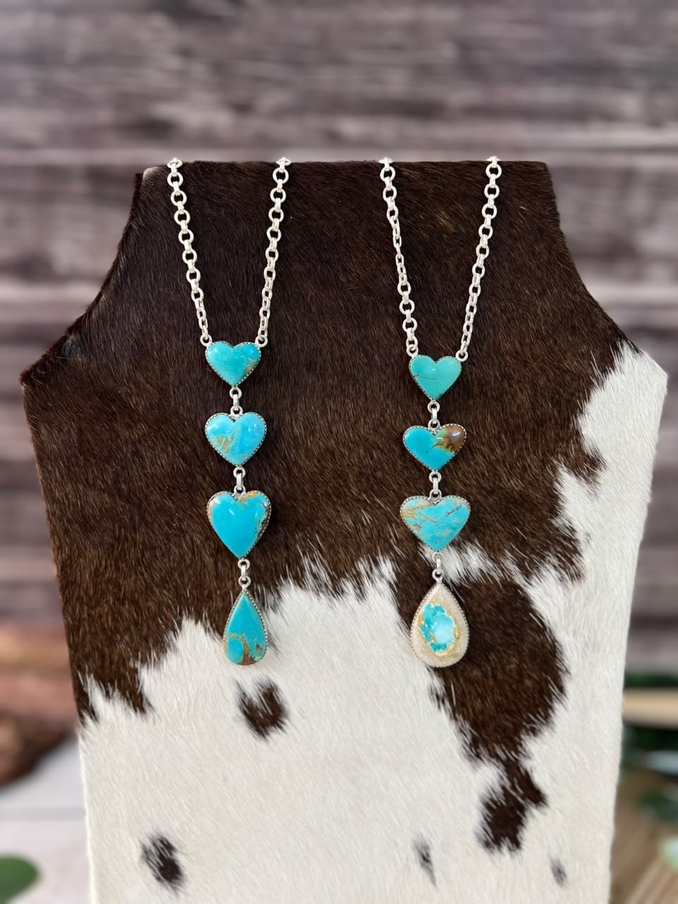 Handmade Sterling Silver Royston Ribbon Turquoise Collection: Drop Necklace Signed Nizhoni