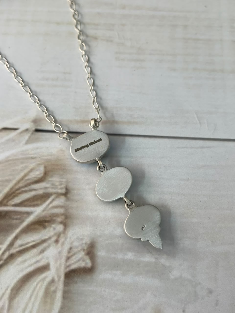 Handmade Sterling Silver Golden Hills Turquoise Necklace Signed Nizhoni