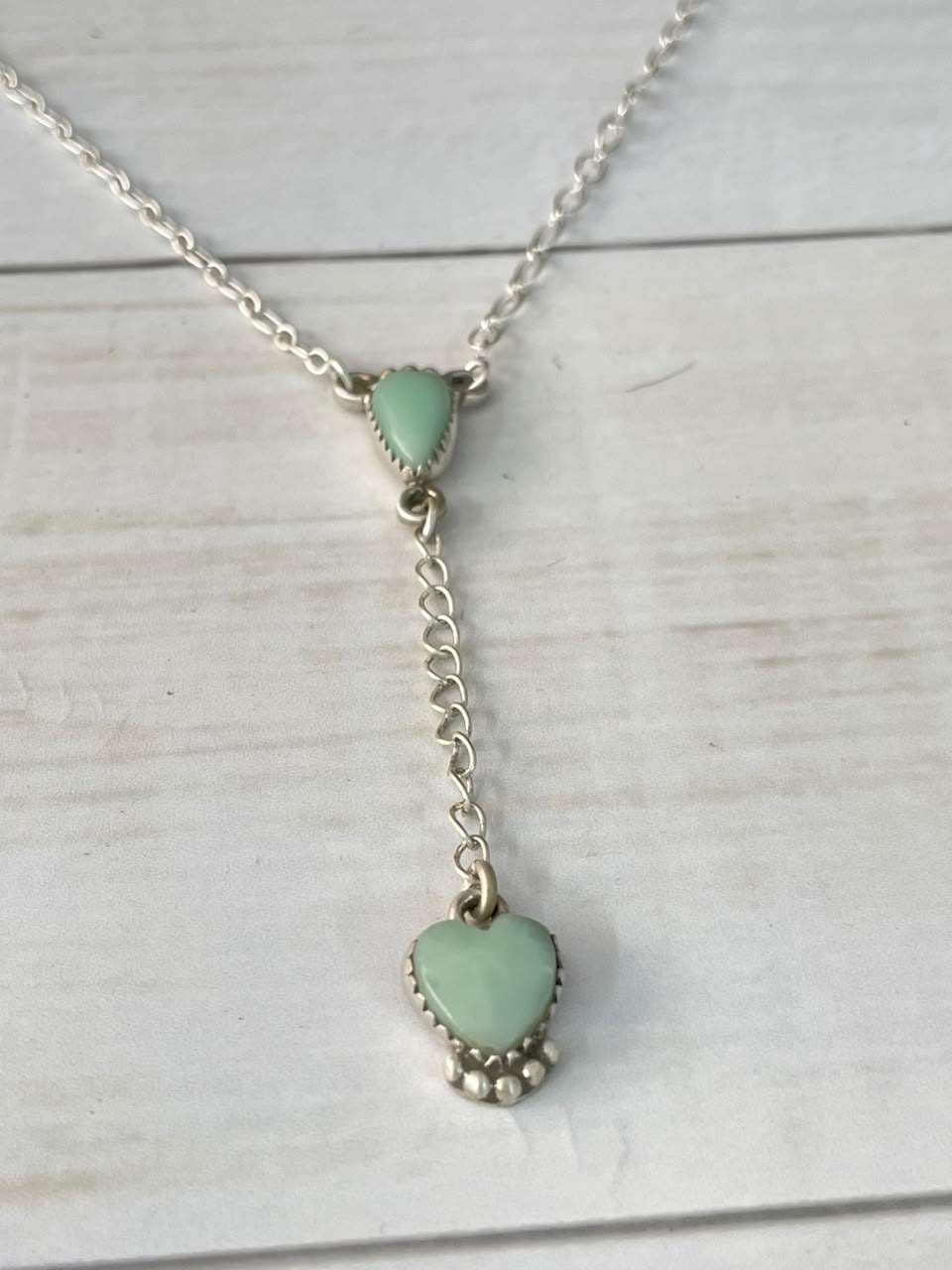 Handmade Sterling Silver Paloma Turquoise Drop Necklace Signed Nizhoni