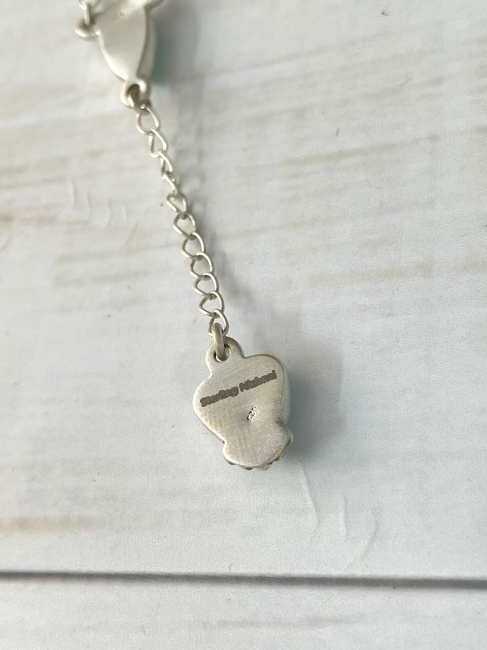 Handmade Sterling Silver Paloma Turquoise Drop Necklace Signed Nizhoni