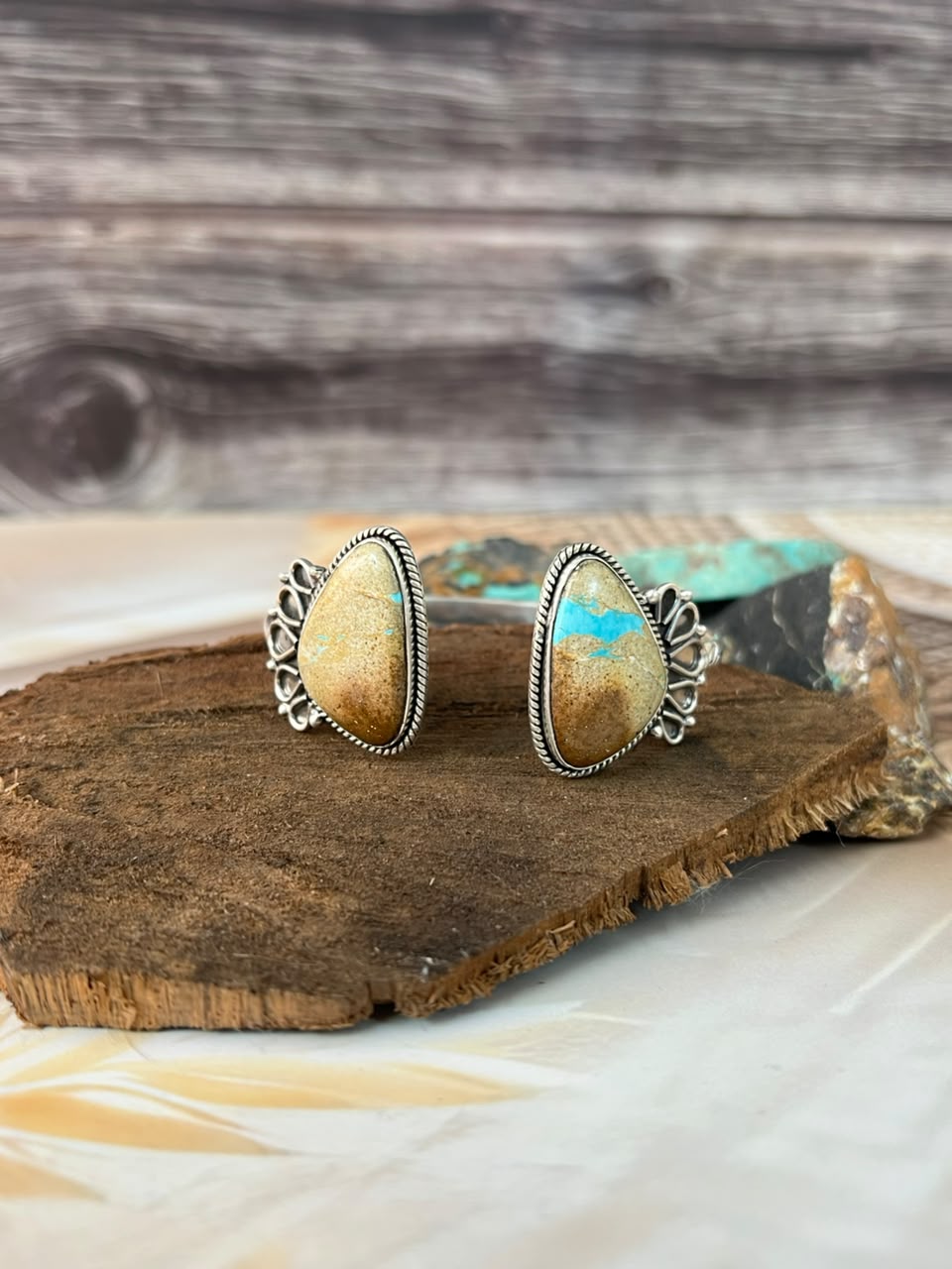 Handmade Sterling Silver Royston Ribbon Turquoise Cuff Bracelet Signed Nizhoni