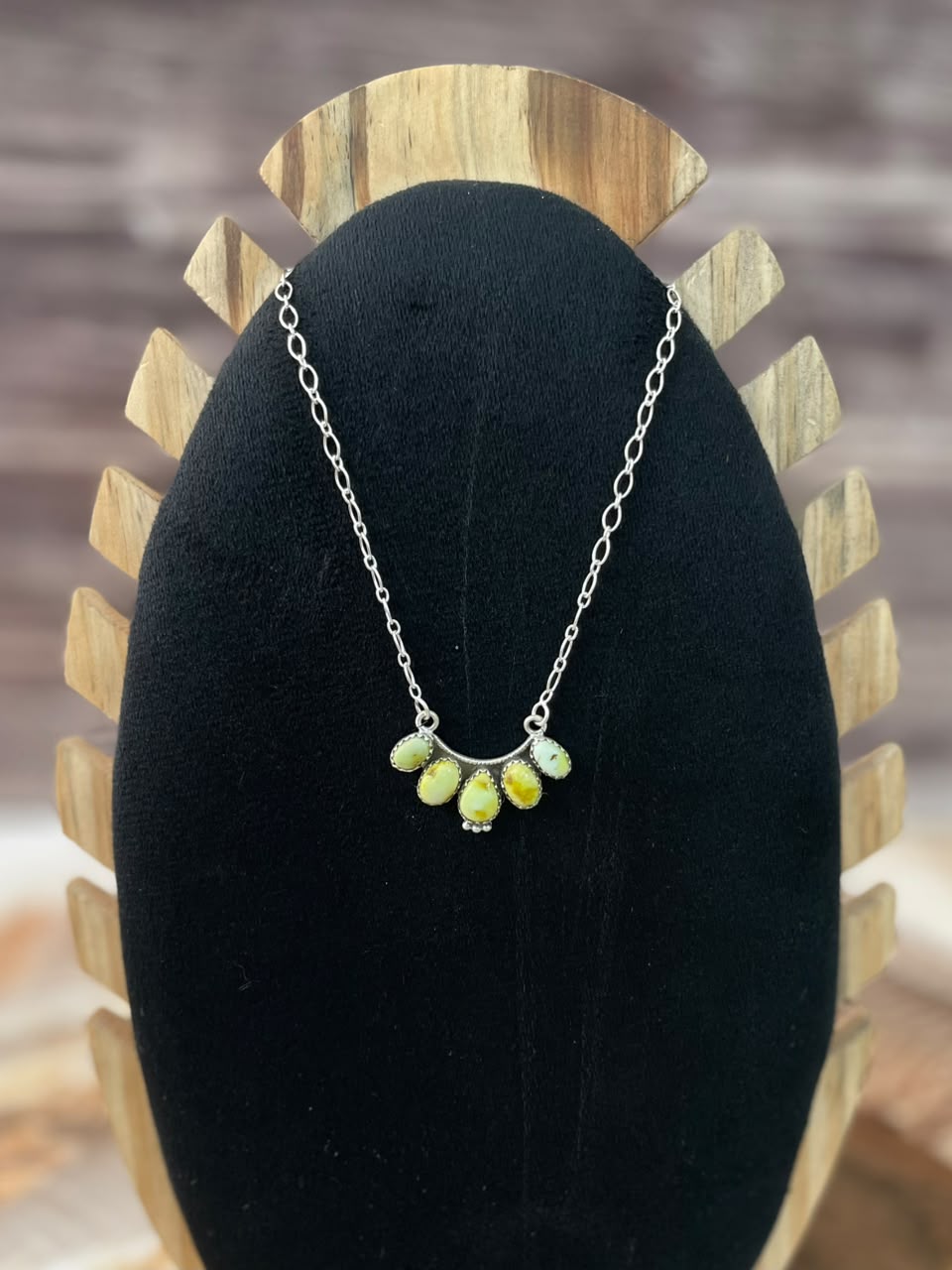 Handmade Sterling Silver Palomino Turquoise Necklace Signed Nizhoni