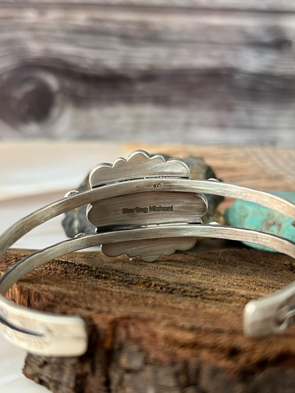 Handmade Sterling Silver Carico Lake with Cotton Candy and Palomino Turquoise Cuff Bracelet Signed Nizhoni