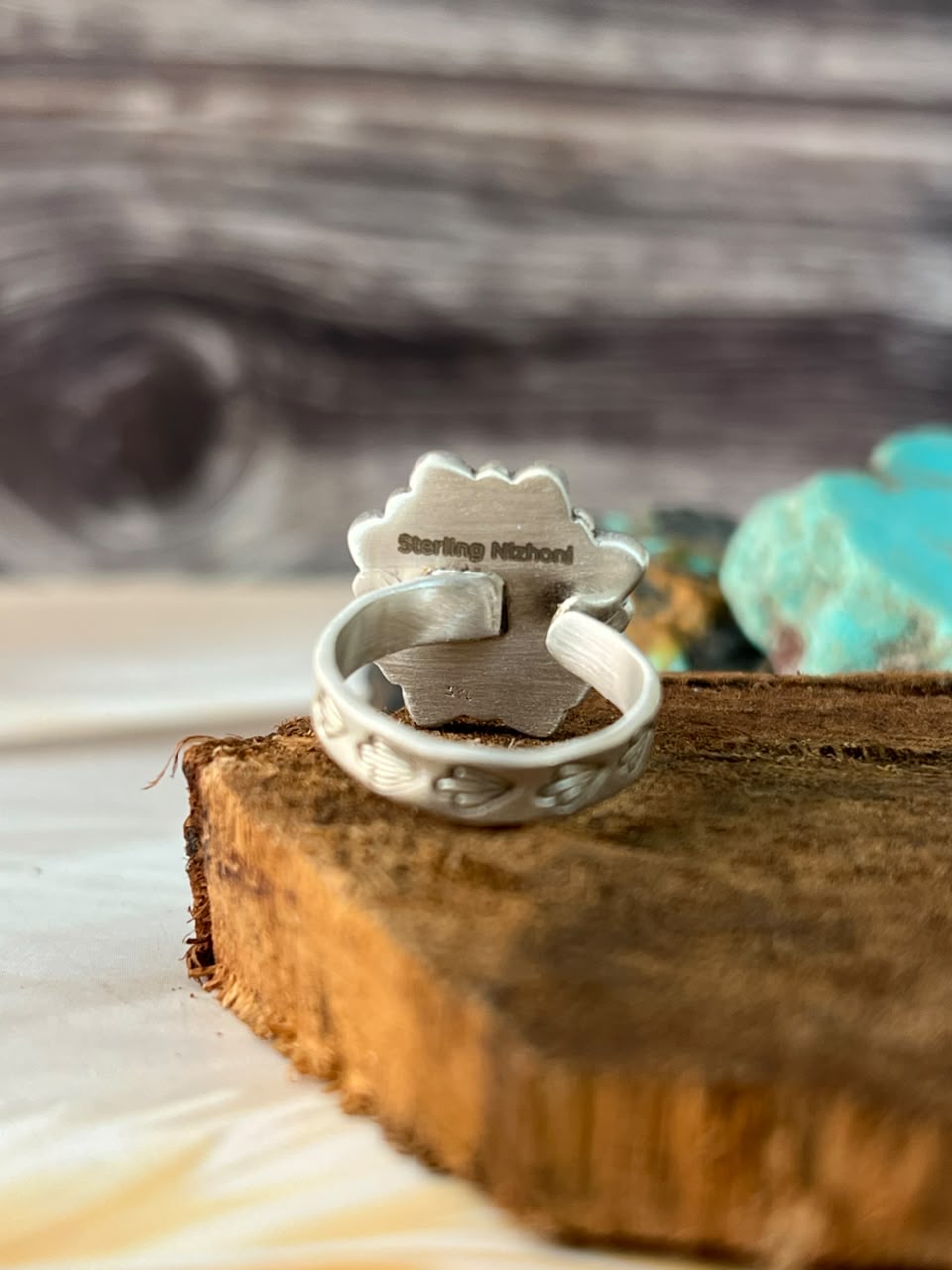 Handmade Sterling Silver Cotton Candy Adjustable Ring Signed Nizhoni