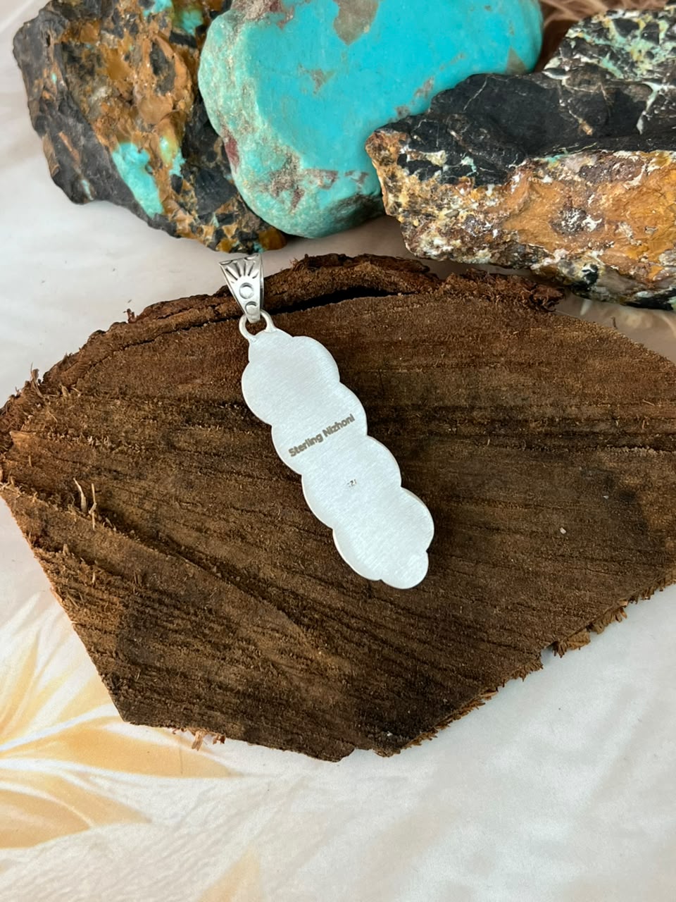 Handmade Sterling Silver Cotton Candy Pendant Signed Nizhoni