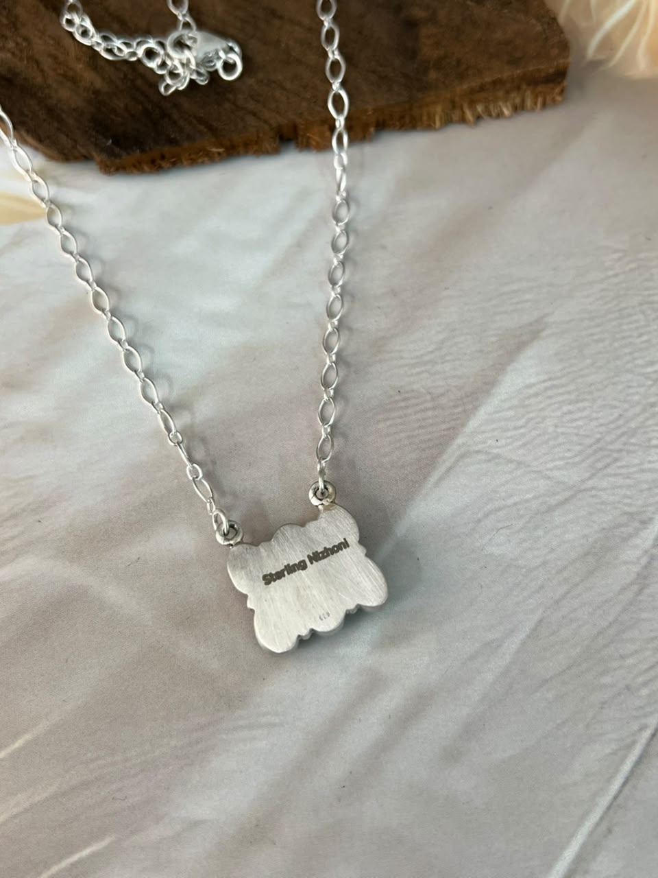 Handmade Sterling Silver Paloma Turquoise Necklace Signed Nizhoni