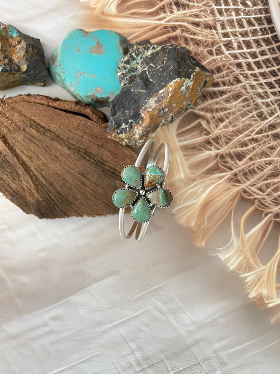 Handmade Sterling Silver Sonoran Turquoise Collection: Cuff Bracelet Signed Nizhoni (7)