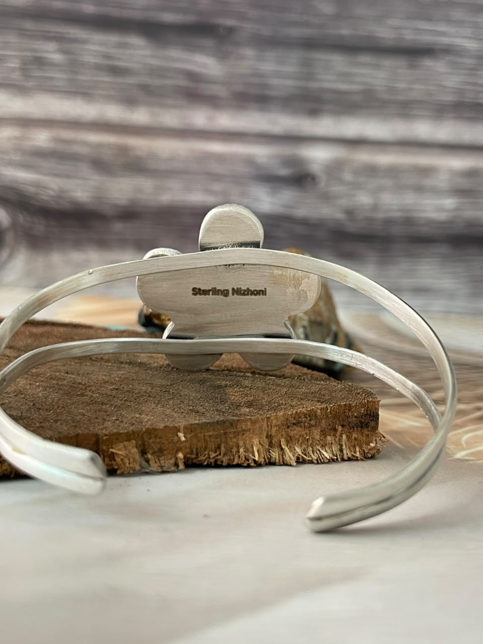 Handmade Sterling Silver Sonoran Turquoise Collection: Cuff Bracelet Signed Nizhoni (7)