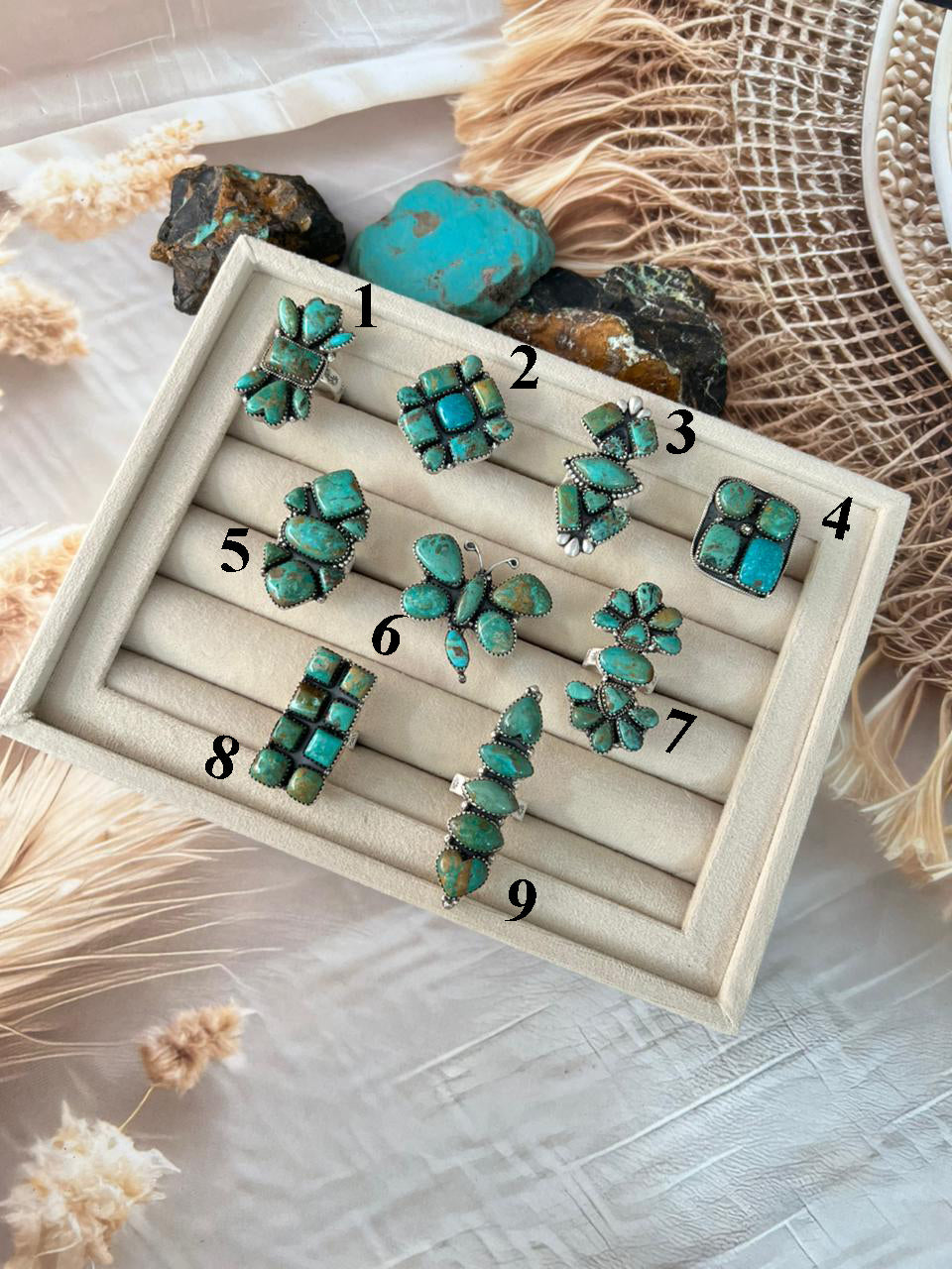 Handmade Sterling Silver Sonoran Turquoise Collection: Adjustable Ring Signed Nizhoni