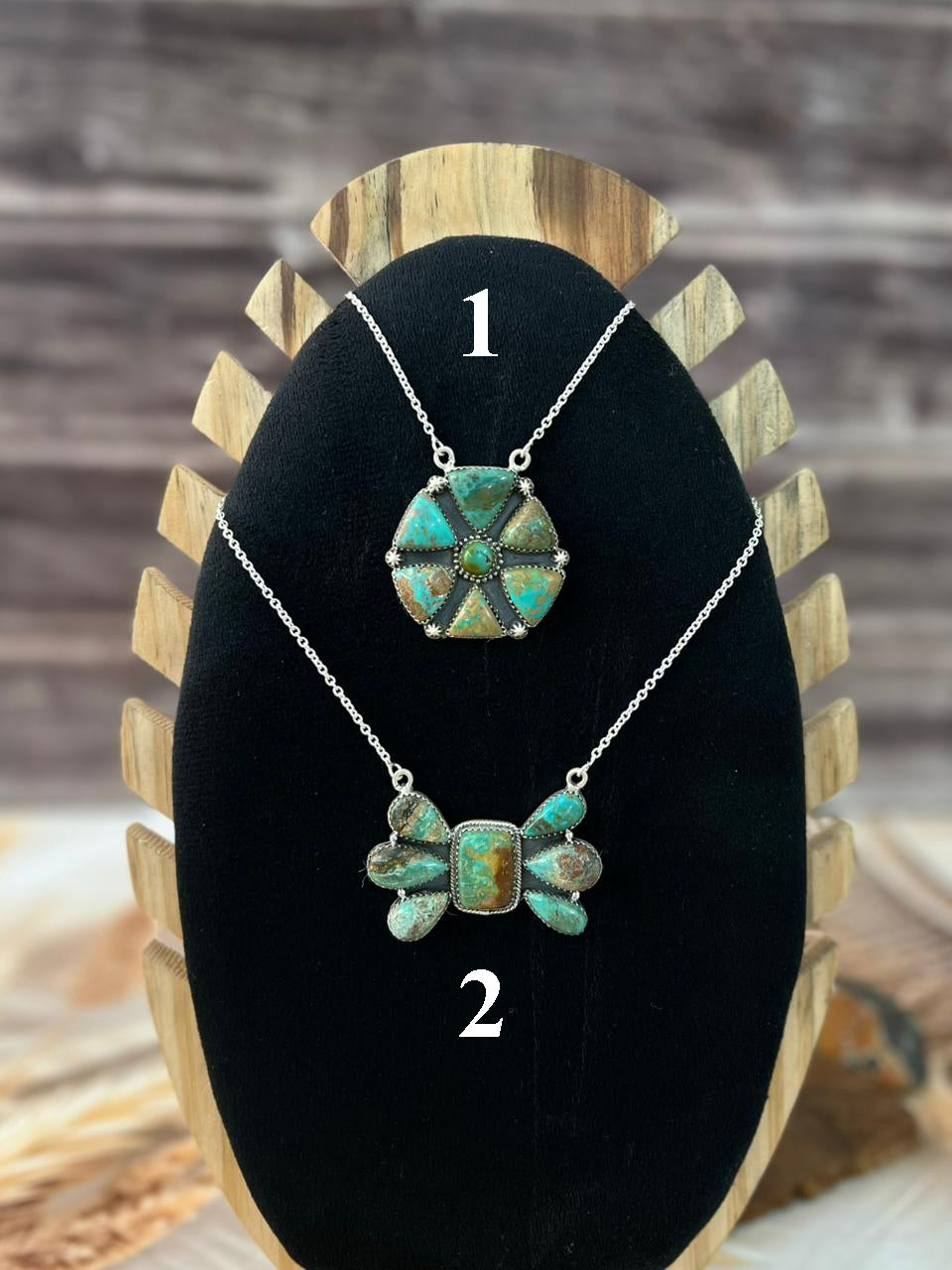 Handmade Sterling Silver Sonoran Turquoise Collection: Necklace Signed Nizhoni