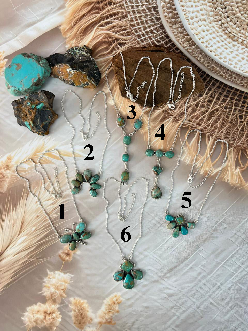 Handmade Sterling Silver Sonoran Turquoise Collection: Necklace Signed Nizhoni