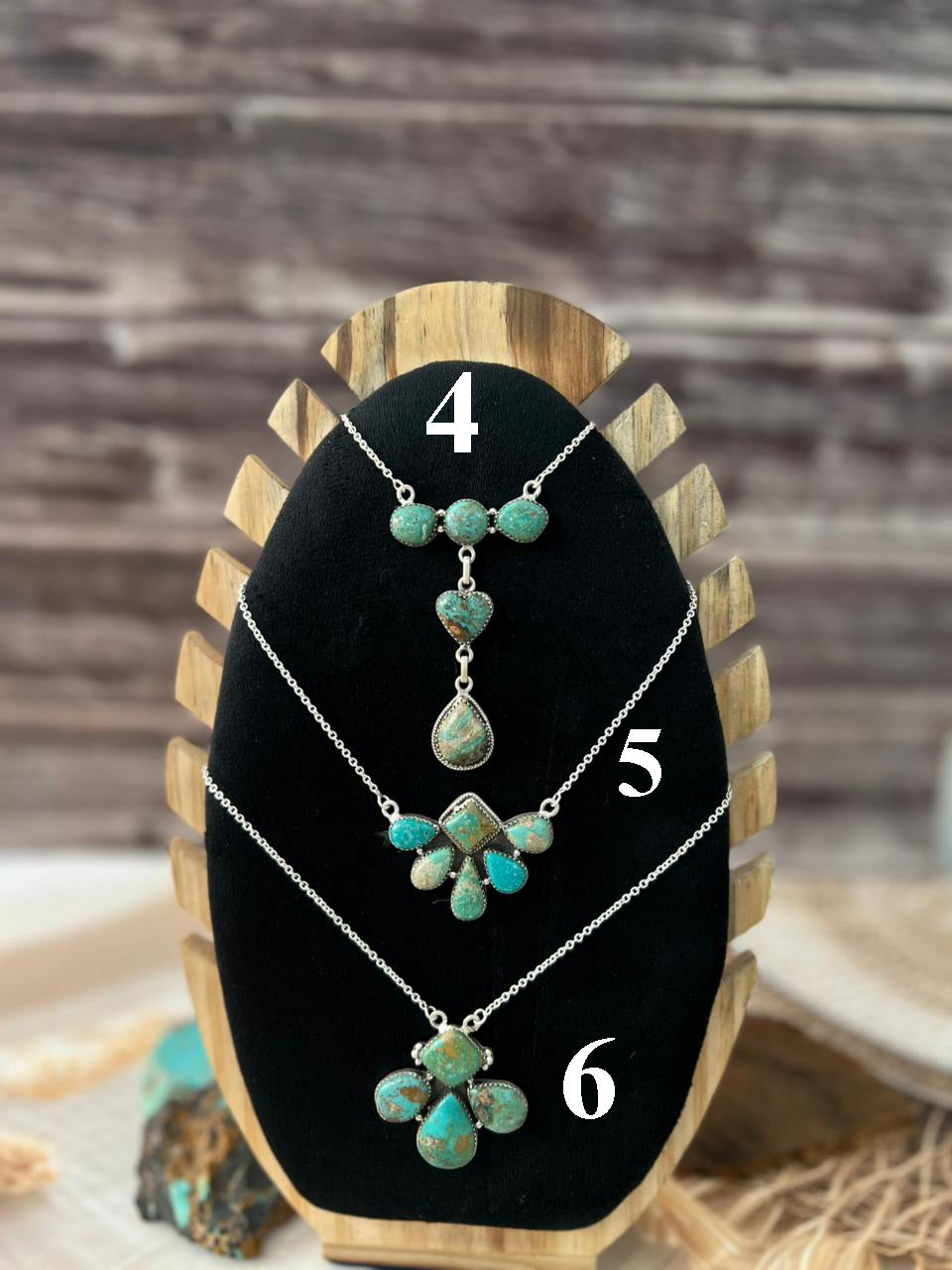 Handmade Sterling Silver Sonoran Turquoise Collection: Necklace Signed Nizhoni