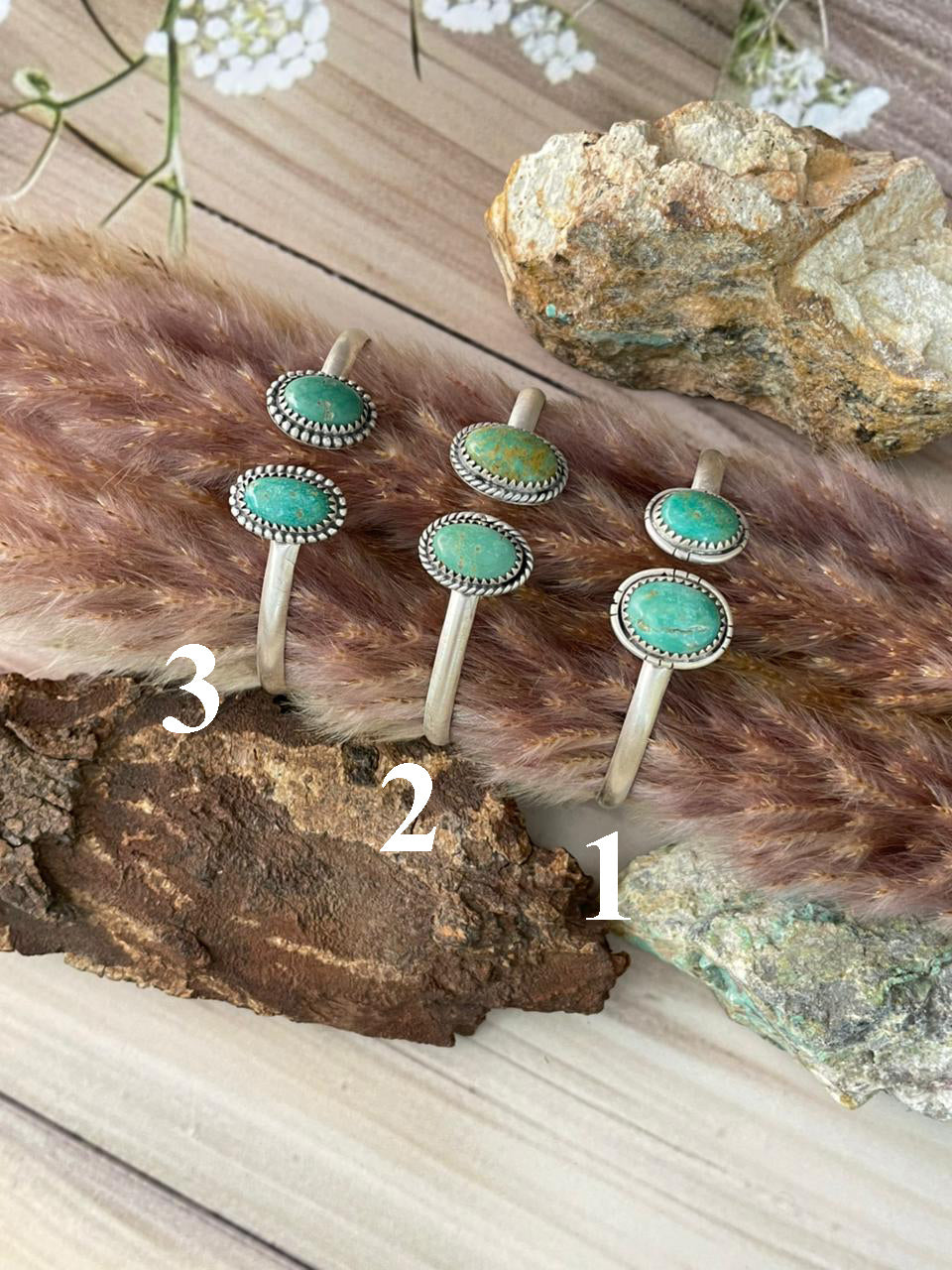 Handmade Sterling Silver Pilot Mountain Turquoise Cuff Bracelet Signed Nizhoni