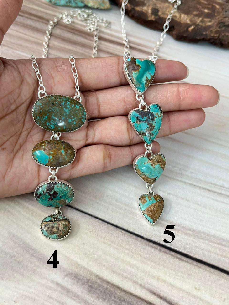 Handmade Sterling Silver Cripple Creek Turquoise Necklace Signed Nizhoni