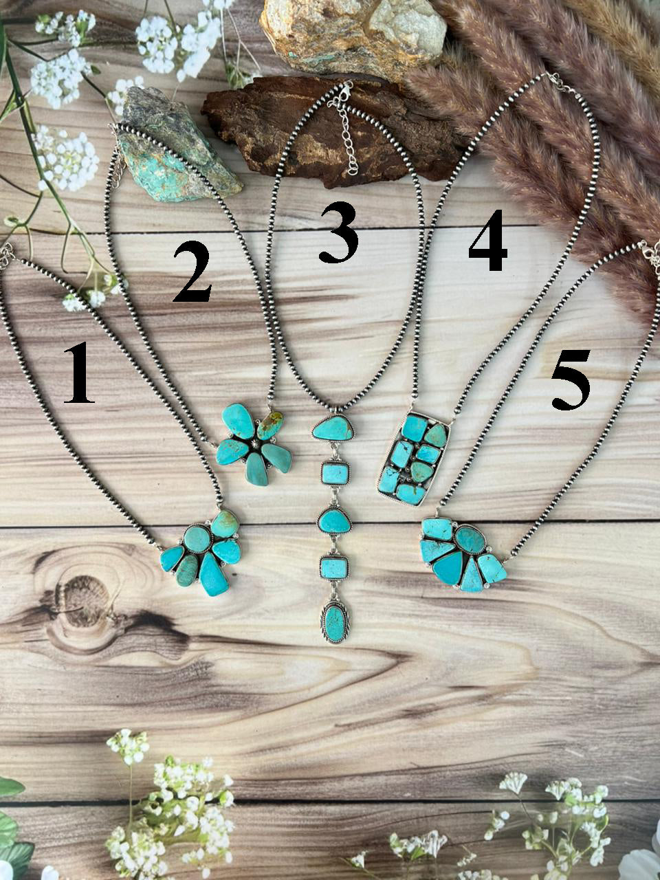 Handmade Sterling Silver Green Kingman Turquoise Collection: Beaded Necklace Signed Nizhoni