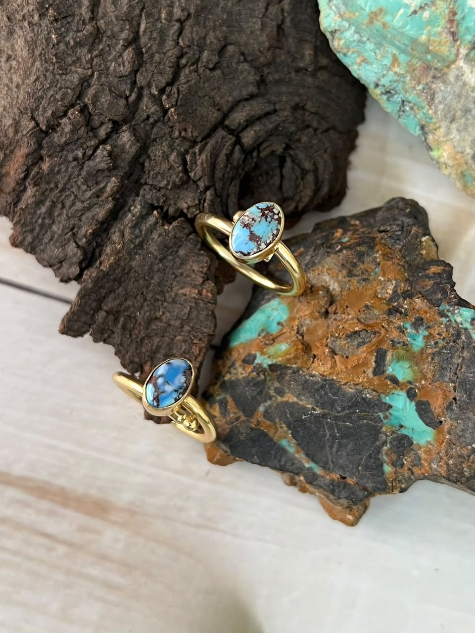 “The Golden Collection” Handmade Golden Hills Turquoise Adjustable Ring
