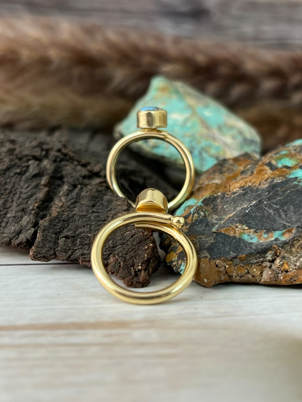 “The Golden Collection” Handmade Golden Hills Turquoise Adjustable Ring
