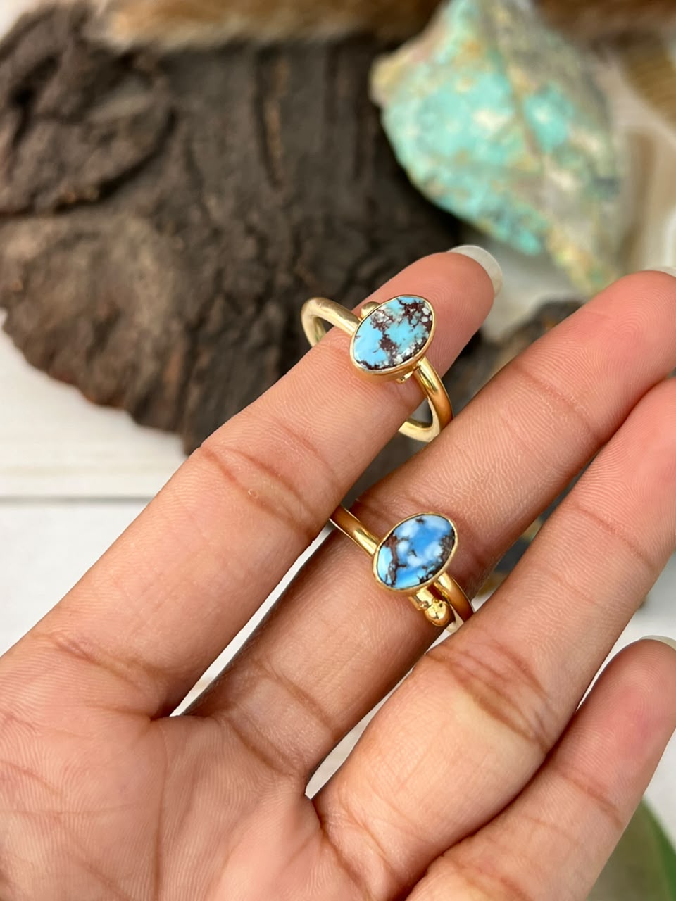 “The Golden Collection” Handmade Golden Hills Turquoise Adjustable Ring