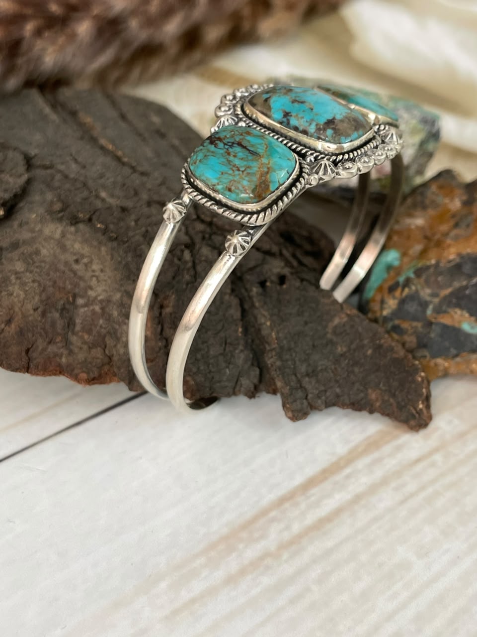 Handmade Sterling Silver Crimson Cowgirl Turquoise Collection: Cuff Bracelet Signed Nizhoni