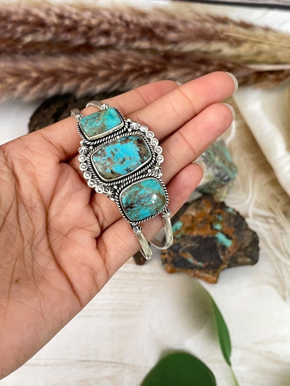 Handmade Sterling Silver Crimson Cowgirl Turquoise Collection: Cuff Bracelet Signed Nizhoni