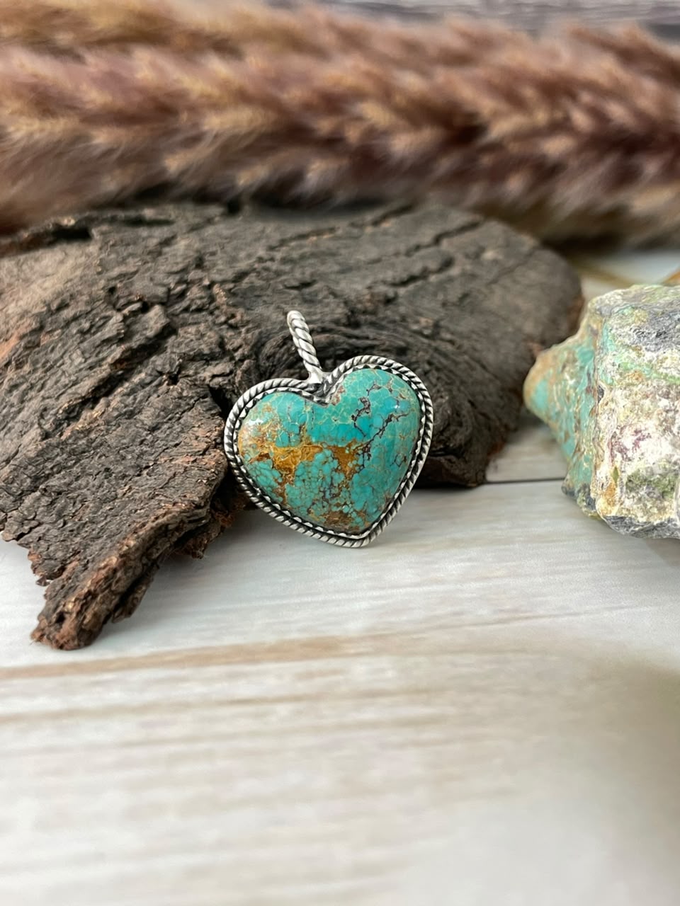 Handmade Sterling Silver Crimson Cowgirl Turquoise Collection: Heart Hat Pin Signed Nizhoni