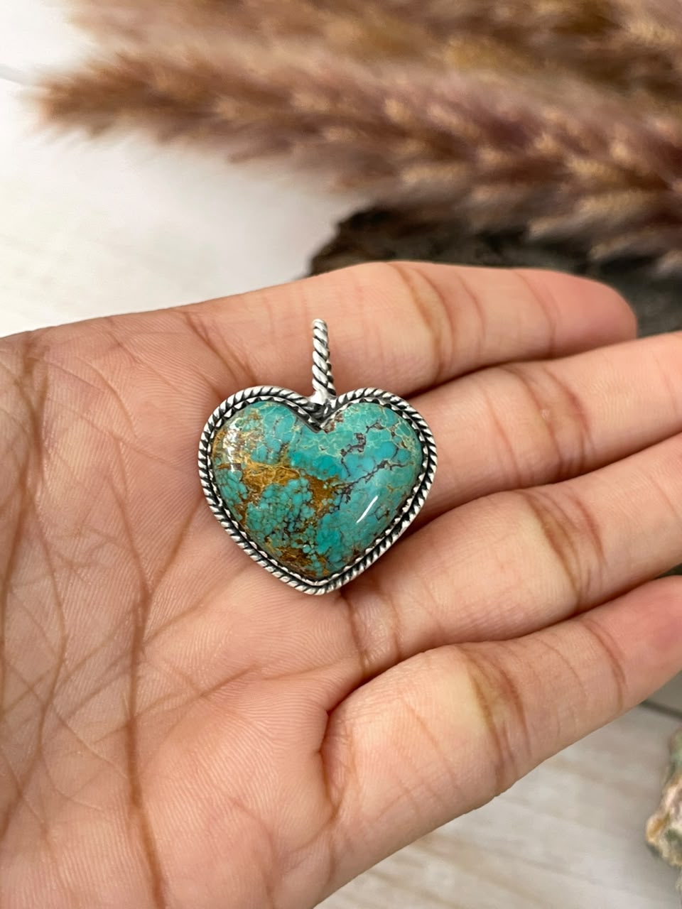 Handmade Sterling Silver Crimson Cowgirl Turquoise Collection: Heart Hat Pin Signed Nizhoni