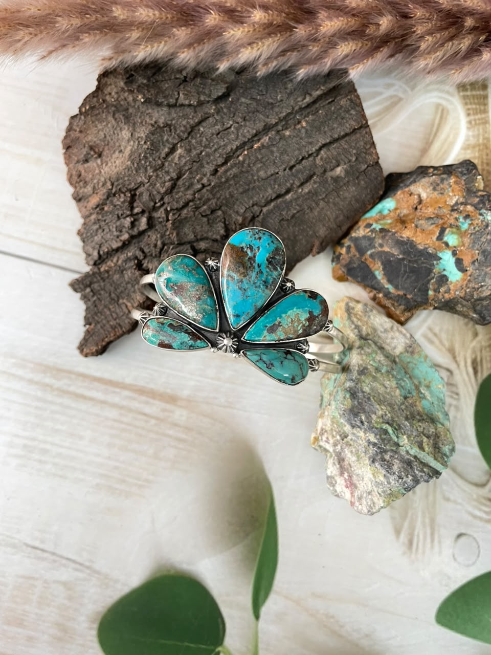 Handmade Sterling Silver Crimson Cowgirl Turquoise Collection: Cuff Bracelet Signed Nizhoni
