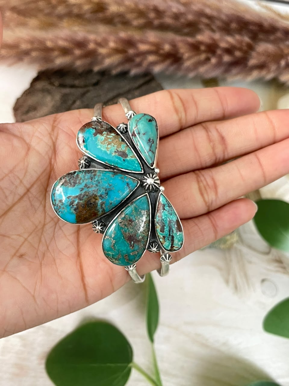 Handmade Sterling Silver Crimson Cowgirl Turquoise Collection: Cuff Bracelet Signed Nizhoni