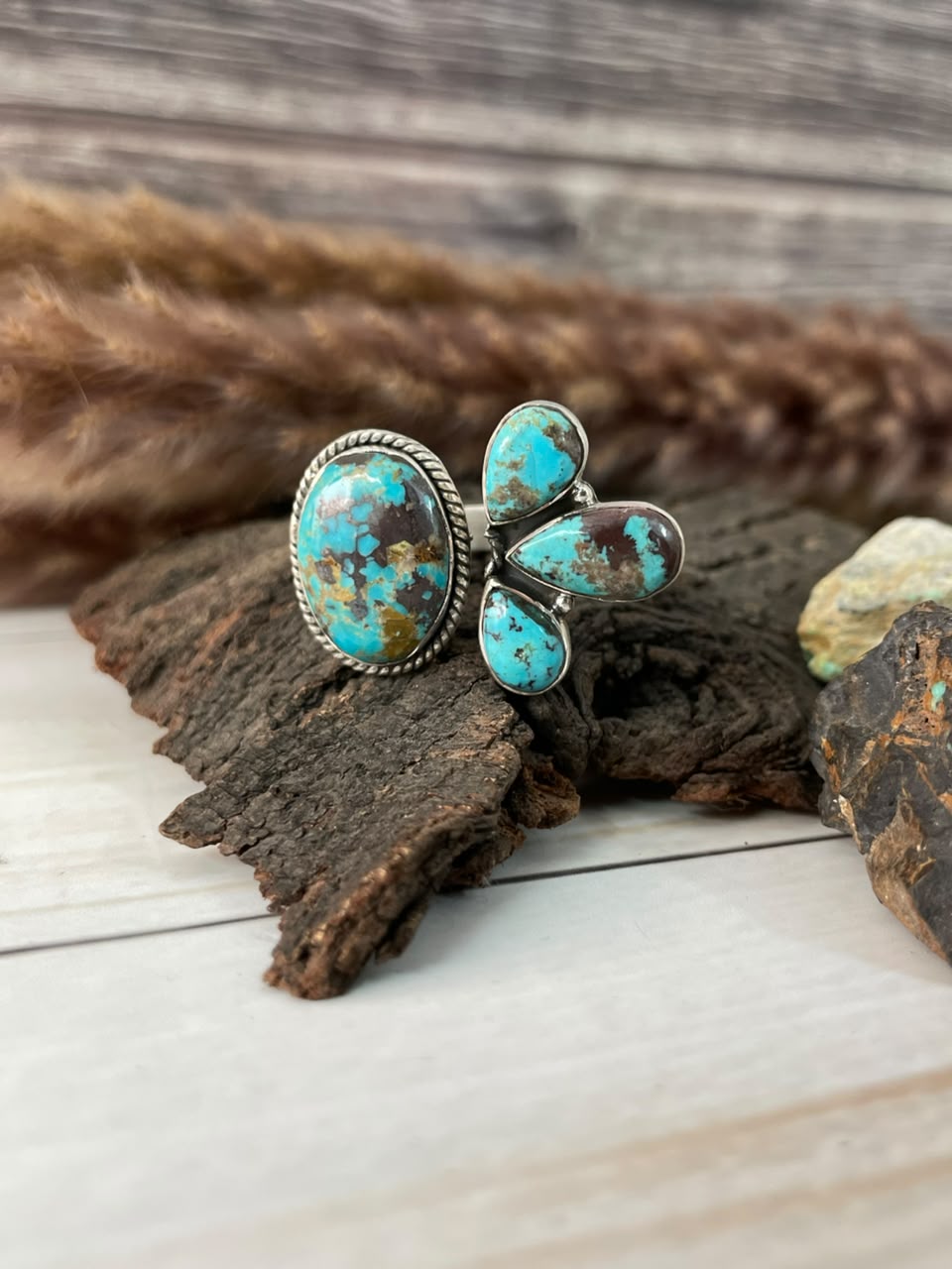 Handmade Sterling Silver Crimson Cowgirl Turquoise Collection: Naja Adjustable Ring Signed Nizhoni