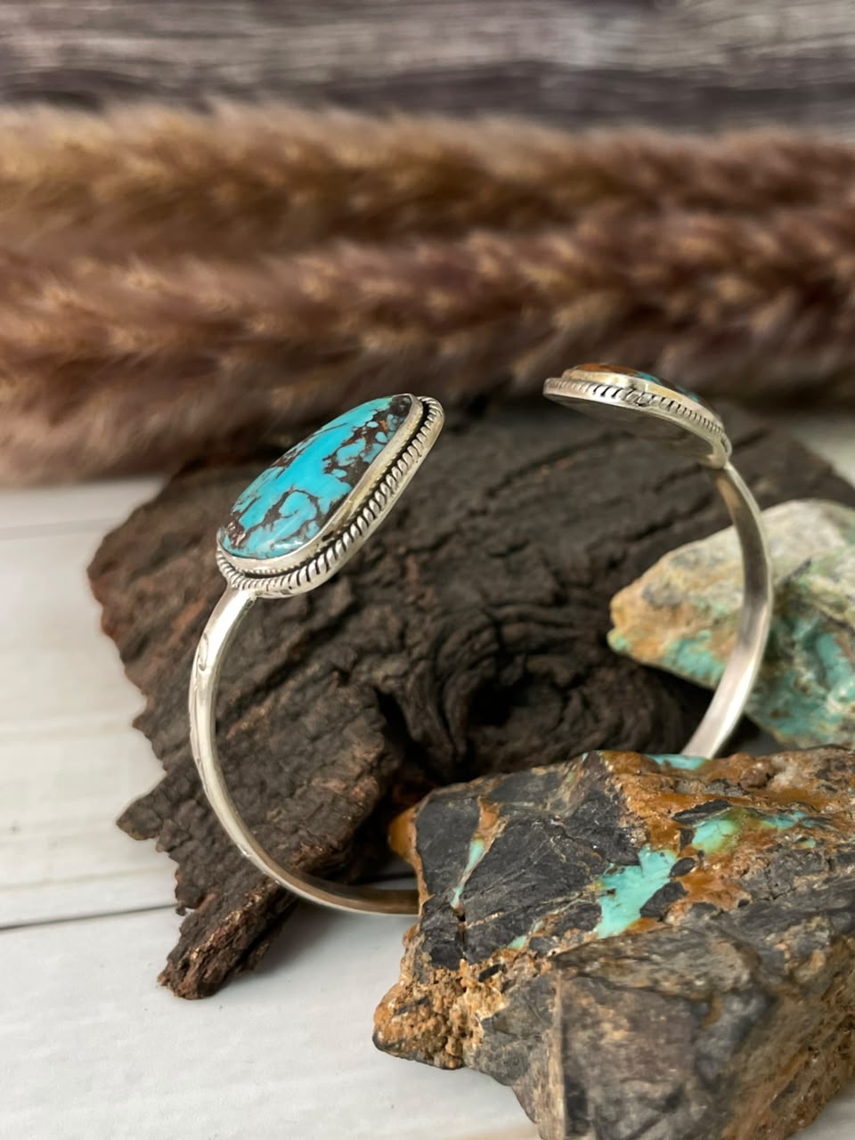 Handmade Sterling Silver Crimson Cowgirl Turquoise Collection: Cuff Bracelet Signed Nizhoni