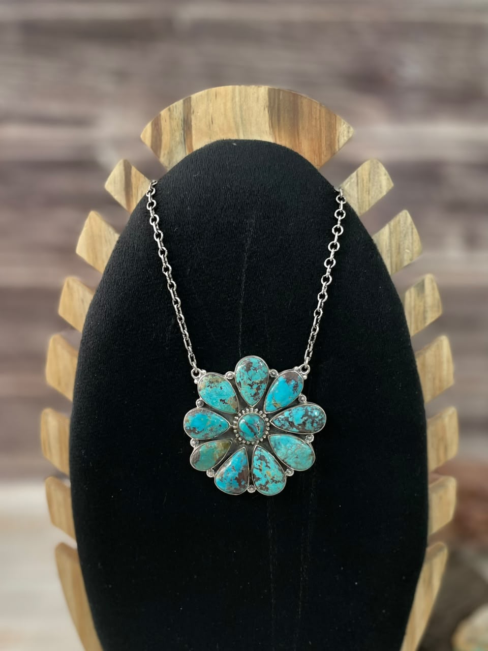 Handmade Sterling Silver Crimson Cowgirl Turquoise Collection: Necklace Signed Nizhoni