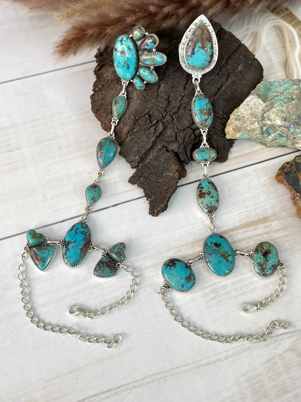 Handmade Sterling Silver Crimson Cowgirl Turquoise Collection: Hand Harness Signed Nizhoni