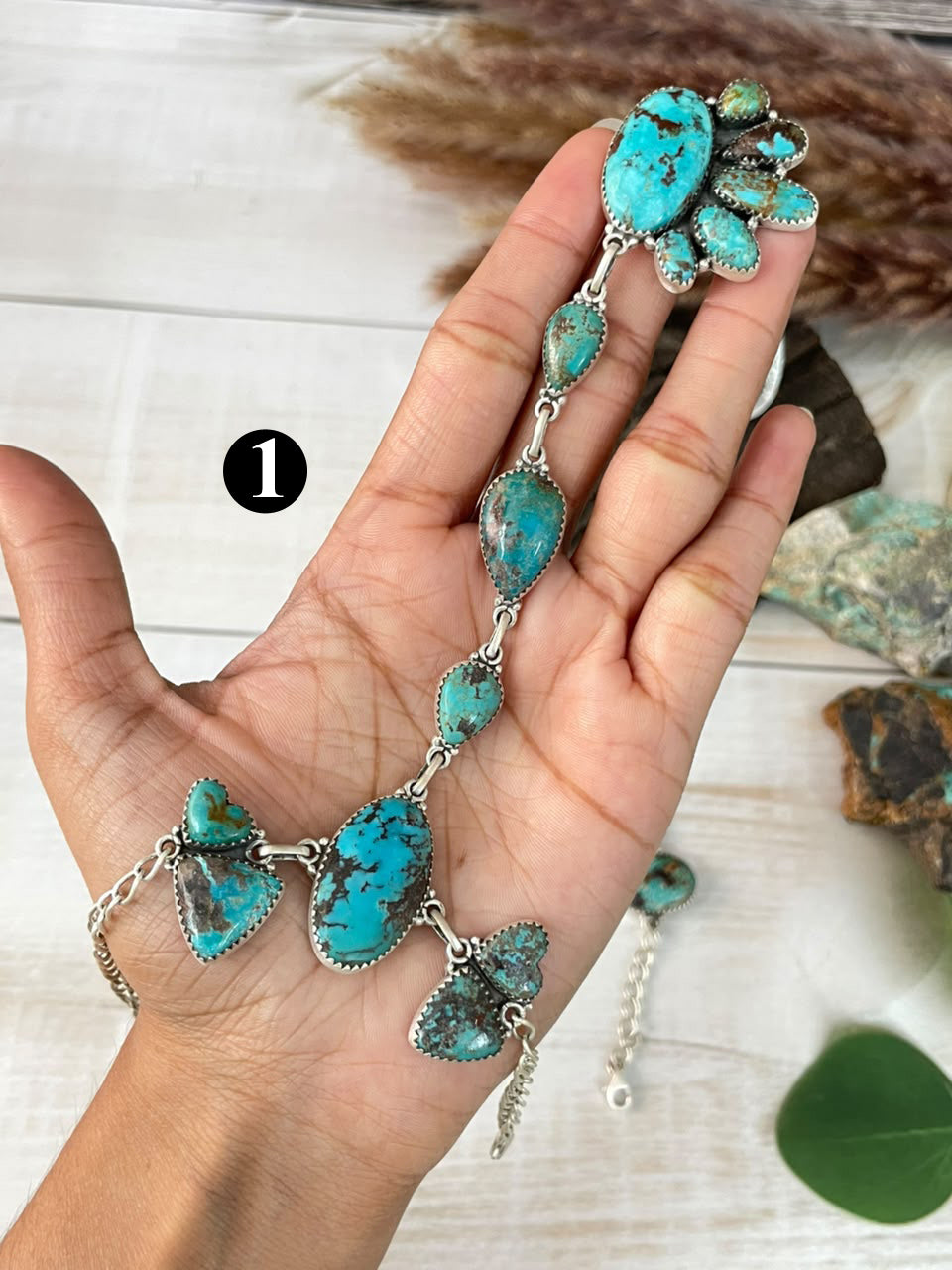 Handmade Sterling Silver Crimson Cowgirl Turquoise Collection: Hand Harness Signed Nizhoni