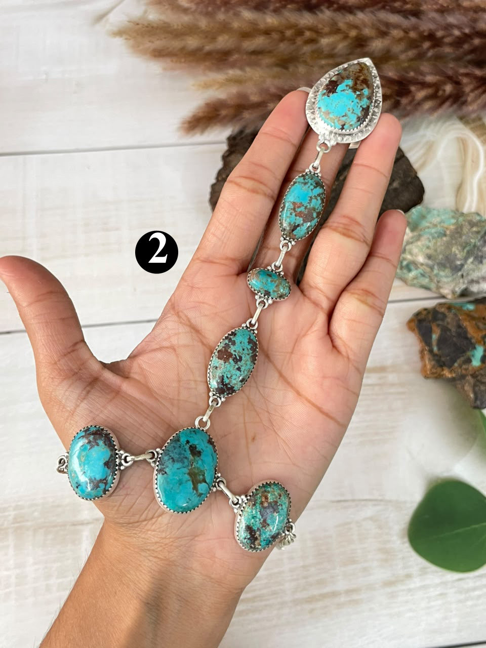 Handmade Sterling Silver Crimson Cowgirl Turquoise Collection: Hand Harness Signed Nizhoni