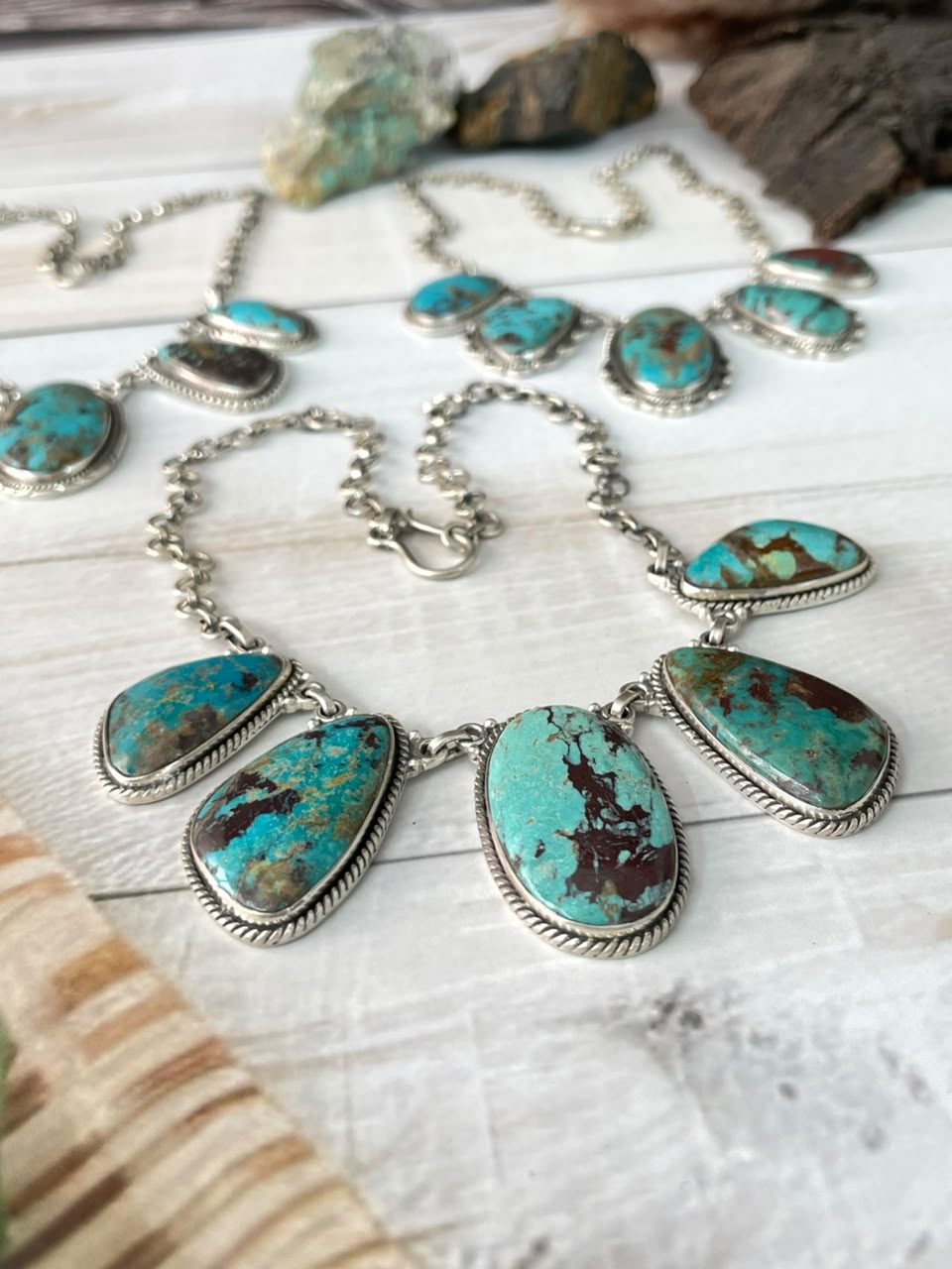 Handmade Sterling Silver Crimson Cowgirl Turquoise Collection: Choker Necklace Signed Nizhoni