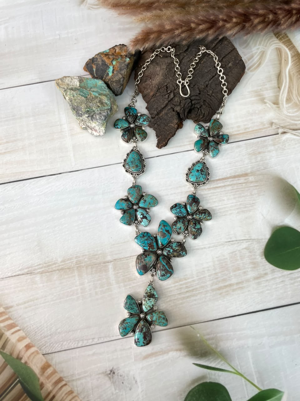 Handmade Sterling Silver Crimson Cowgirl Turquoise Collection: Necklace Signed Nizhoni