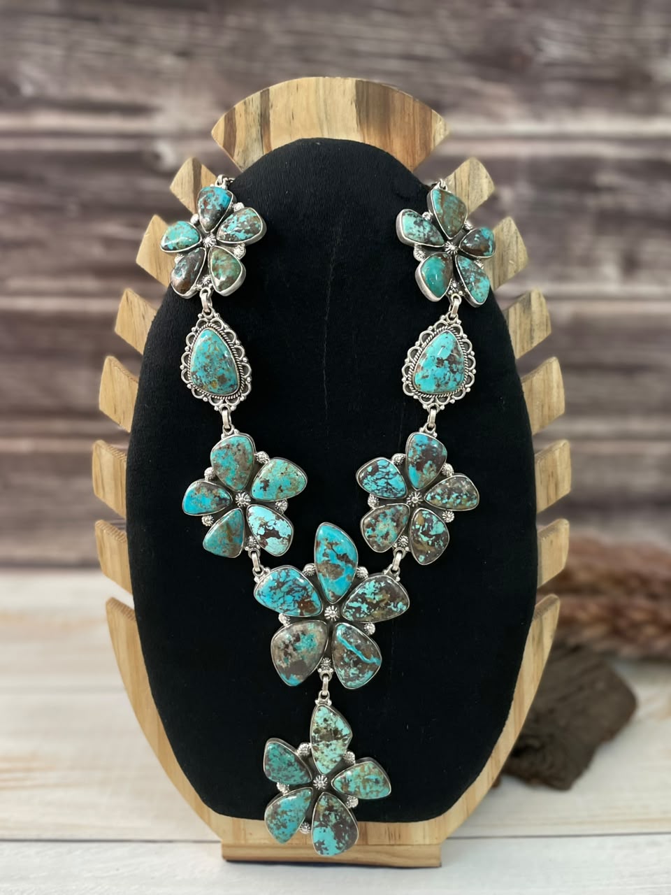 Handmade Sterling Silver Crimson Cowgirl Turquoise Collection: Necklace Signed Nizhoni