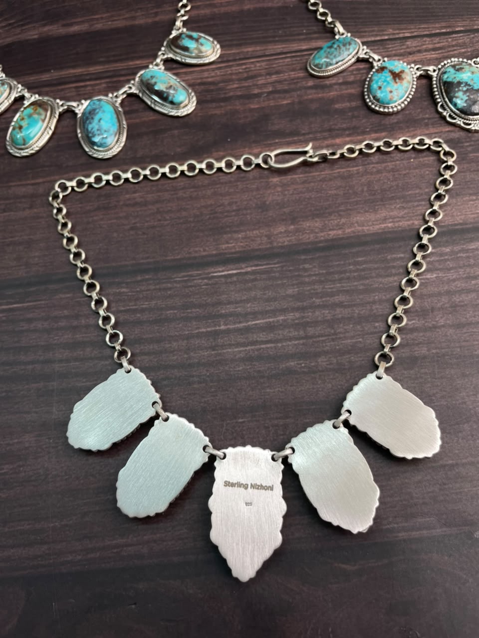 Handmade Sterling Silver Crimson Cowgirl Turquoise Collection: Choker Necklace Signed Nizhoni