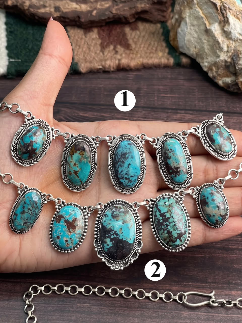 Handmade Sterling Silver Crimson Cowgirl Turquoise Collection: Choker Necklace Signed Nizhoni