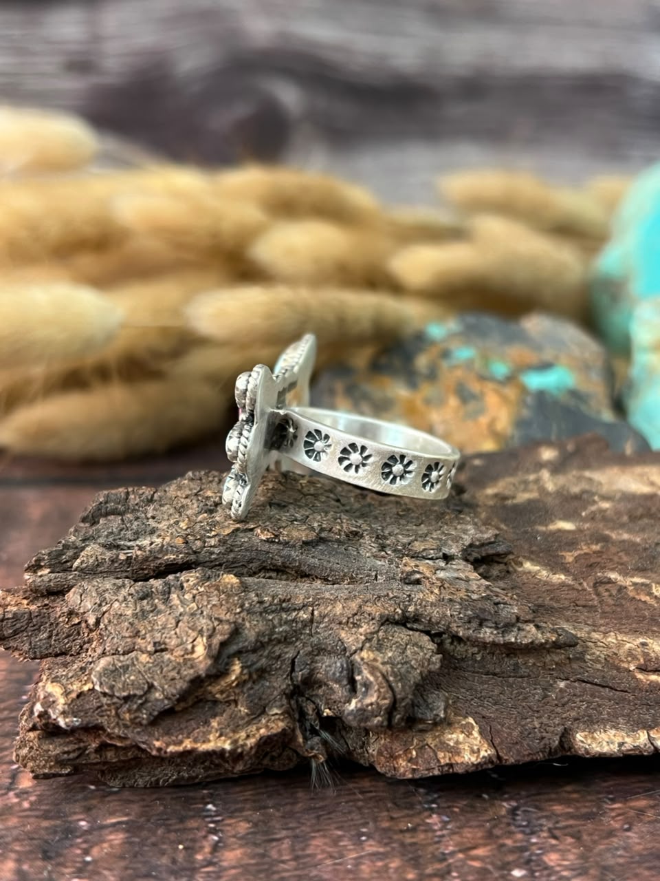 Handmade Sterling Silver Cotton Candy Adjustable Ring Signed Nizhoni (1)