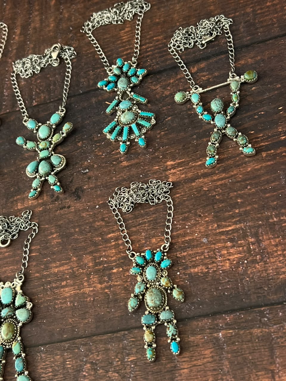 Handmade Sterling Silver Number 8 Turquoise Necklace Signed Nizhoni