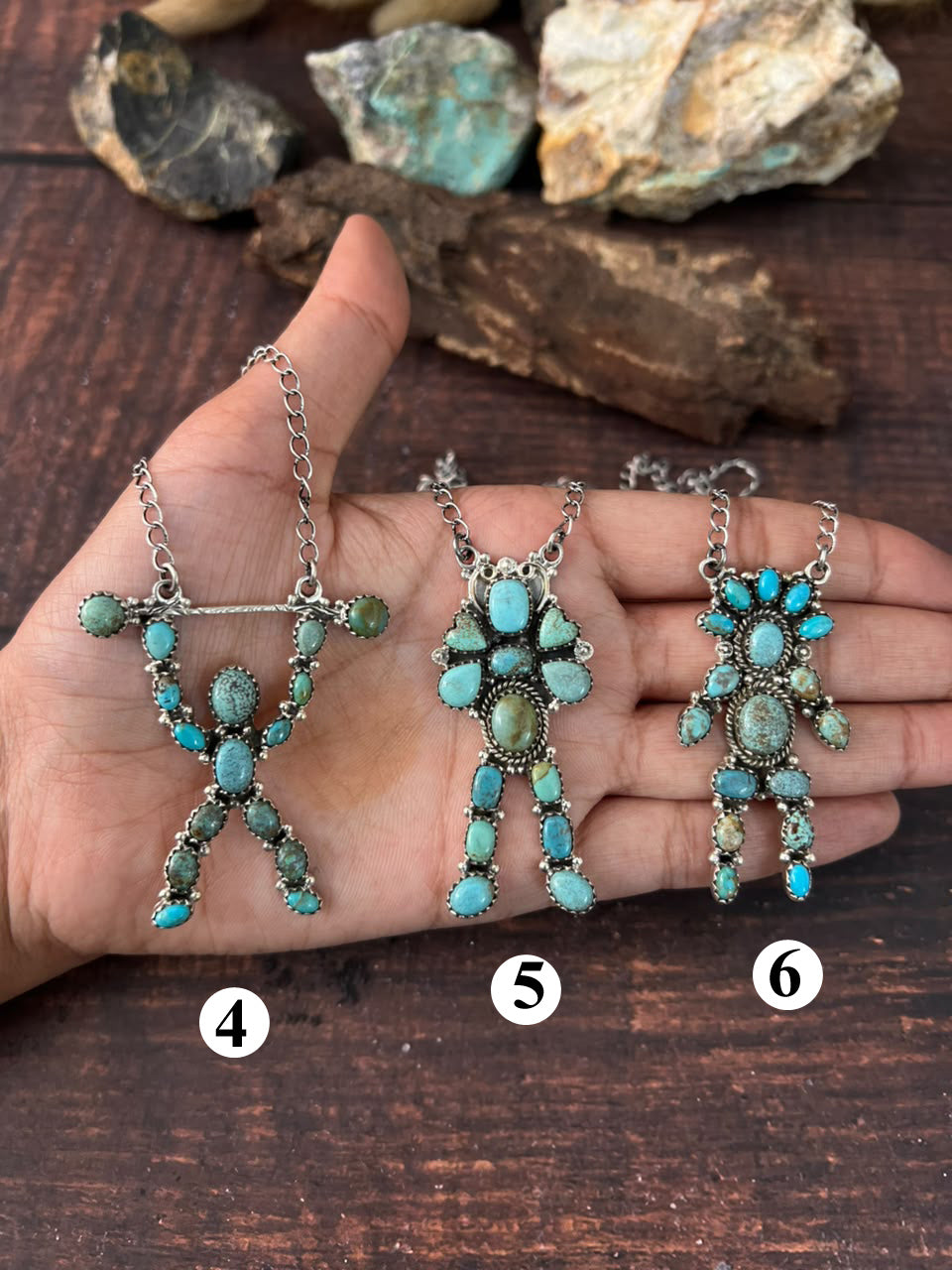 Handmade Sterling Silver Number 8 Turquoise Necklace Signed Nizhoni