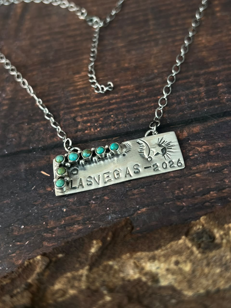 Handmade Sterling Silver Kingman Turquoise NFR Collection: Necklace Signed Nizhoni