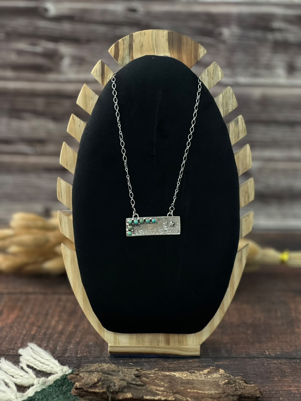 Handmade Sterling Silver Kingman Turquoise NFR Collection: Necklace Signed Nizhoni